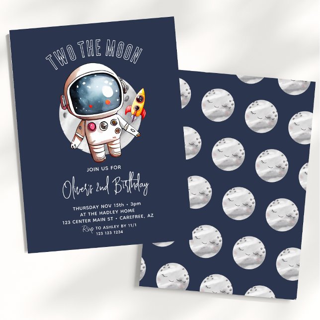 Invitation 2e anniversaire Two The Moon (Créateur téléchargé)