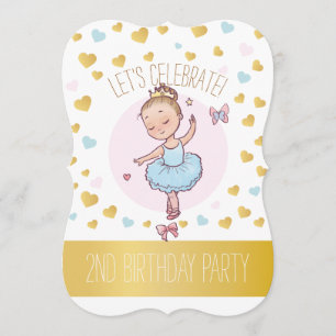 Invitation 2e fête d'anniversaire  Princesse Ballerina à Tutu