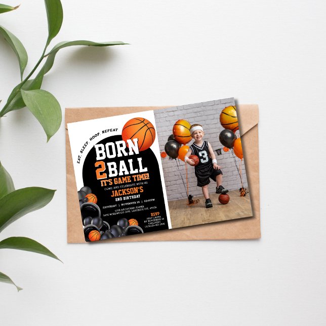 Invitation 2e Modèle d'invitation d'anniversaire de basket-ba (Créateur téléchargé)