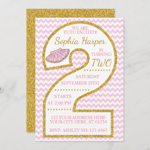 Invitation 2ème ballerine de l'invitation   d'anniversaire de