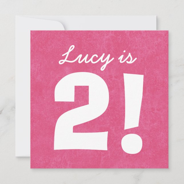 Invitation 2ème Blanc rose nommé fait sur commande (Devant)