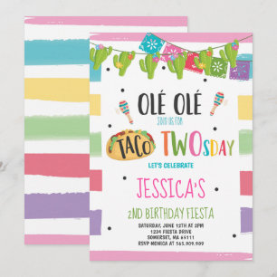 Invitation 2ème partie de Twosday de taco d'invitation