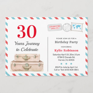 Invitations Faire Part Cartes Anniversaire Theme Voyage Zazzle Fr