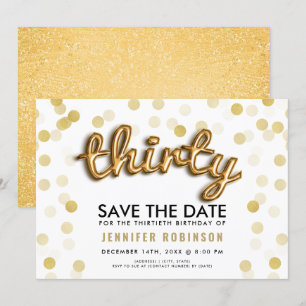 Invitation 30 Anniversaire Sauvez La Date Parties scintillant