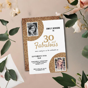 Invitation 30 ans et Fabuleux Paillettes Dorées 2 Photo 30ème