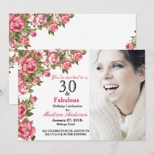 Invitation 30 et Fabulous Floral   30e anniversaire Invitatio