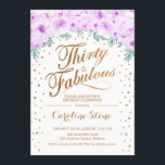 Invitation 30 Fabuleux fête d'anniversaire - Blanc or violet<br><div class="desc">Trente Fabuleuses Invitation De Fête D'Anniversaire. Design élégant en parties scintillant fausse or et blanc. Doté d'aquarelle lavande violet roses,  confettis et diamants. Parfait pour une fête glam 30ème anniversaire. Message-moi si vous avez besoin d'une personnalisation plus poussée.</div>