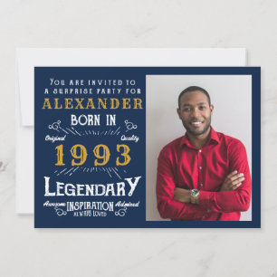 Invitation 30e anniversaire 1993 Légende Or bleu rétro