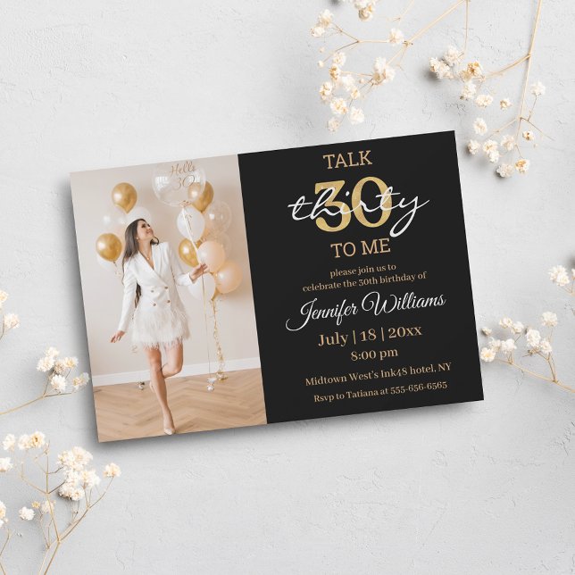 Invitation 30e anniversaire, 30e anniversaire photo (Créateur téléchargé)