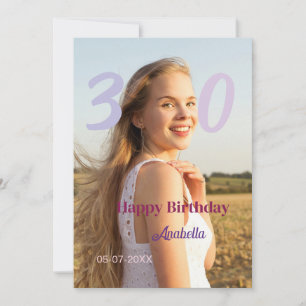 Invitation 30e anniversaire ajouter nom date année VIOLET ROS