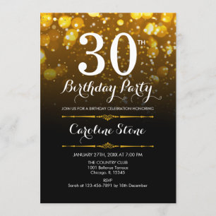 Invitation 30e anniversaire - Black White Gold