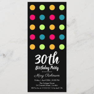 Invitation 30e anniversaire Candy Polka Dot