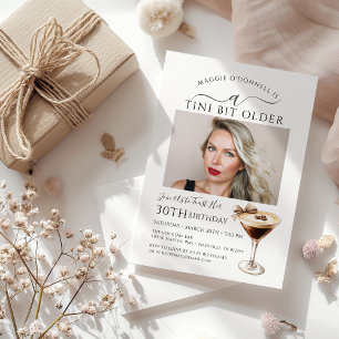 Invitation 30e anniversaire de fête Photo Espresso Martini