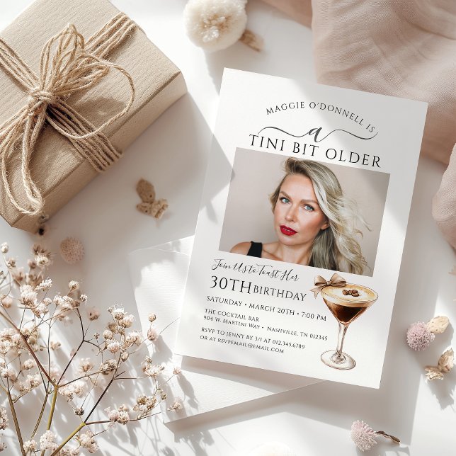 Invitation 30e anniversaire de fête Photo Espresso Martini (Créateur téléchargé)
