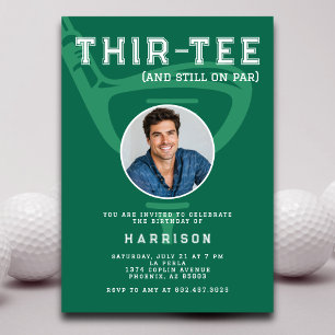 Invitation 30e anniversaire de fête Photo Modern Golf Green