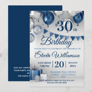 Invitation 30e anniversaire de l'argent bleu