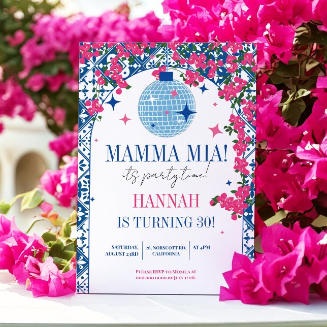 Invitation 30e anniversaire de Mamma Mia Santorini (Créateur téléchargé)