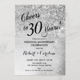 Invitation 30e Anniversaire de Mariage Argent