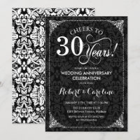 30e anniversaire de mariage - Damassé noir blanc