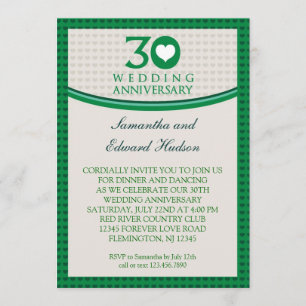 Invitation 30e Anniversaire de Mariage de Coeur