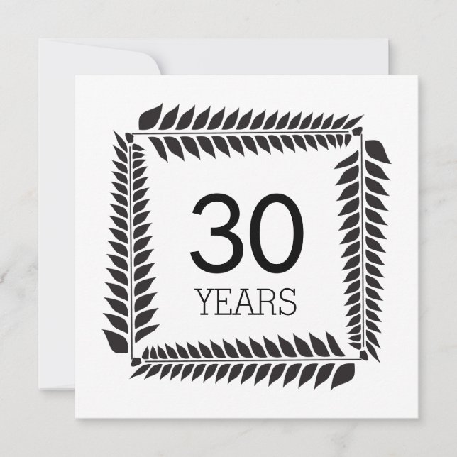 Invitation 30e anniversaire de mariage ou d'entreprise (Devant)