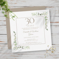30e anniversaire de mariage Pearl Greenery Floral