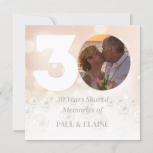 Invitation 30e anniversaire de Mariage Pearl Photo personnali