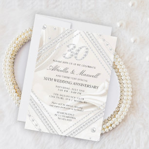 Invitation 30e anniversaire de mariage Perle