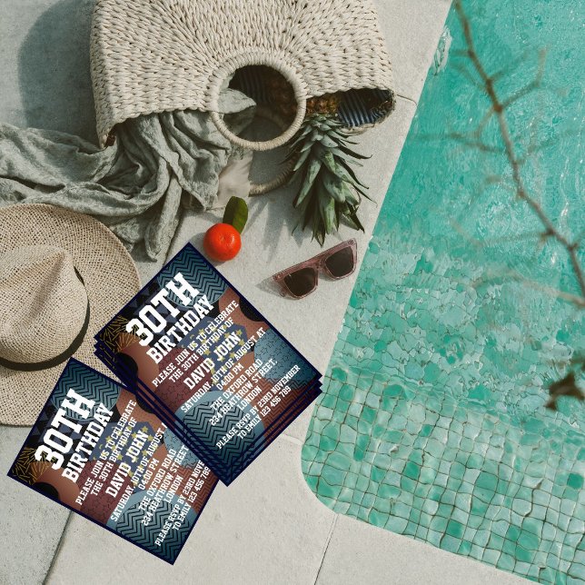 Invitation 30e anniversaire de Retro tendance (Créateur téléchargé)