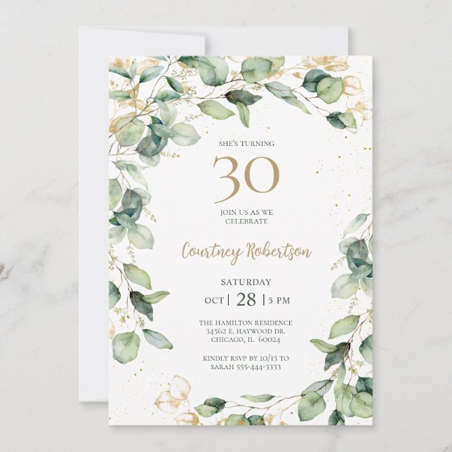 Invitation 30e anniversaire d'Eucalyptus (Devant)