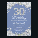Invitation 30e anniversaire Diamant bleu et argent<br><div class="desc">Invitation du 30e anniversaire. Diamant de pavé bleu et argenté. Élégant invitation du Bassin d'Anniversaire. Anniversaire adulte. Les femmes,  anniversaire. Hommes Anniversaire.
Pour plus de personnalisation,  cliquez sur le bouton "Customiser" et utilisez notre outil de conception pour modifier ce modèle.</div>