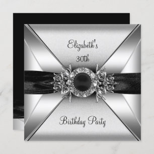 Invitation 30e anniversaire Diamond Jewel Black White Silver