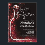 Invitation 30e anniversaire du vin à la Parties scintillant r<br><div class="desc">30e Invitation d'anniversaire du vin. Vieilli à Perfection. Parties scintillant noire et rouge. Vin rouge. Invitation À La Dégustation De Vins. Champagne Parties scintillant noir et or. 18e 20e 21e 30e 40e 50e 60e 70e 80e 90e 100e, n'importe quel âge. Pour plus de personnalisation, cliquez sur le bouton "Customiser" et...</div>