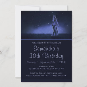 Invitation 30e Anniversaire Femme Céleste Sous les Étoiles