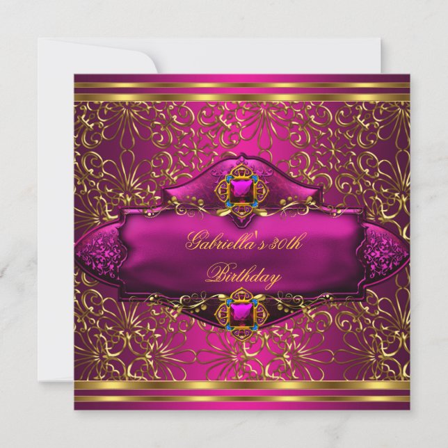 Invitation 30e anniversaire fête Exotic Pink Gold (Devant)