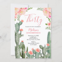 30e anniversaire Floral Cactus Succulent Trente