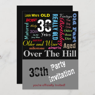 Invitation 30e anniversaire heureux en style Graffiti