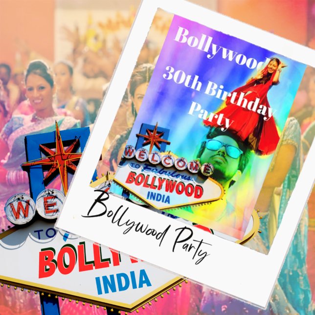 Invitation 30e anniversaire Indian Bollywood Colorful Party (Créateur téléchargé)