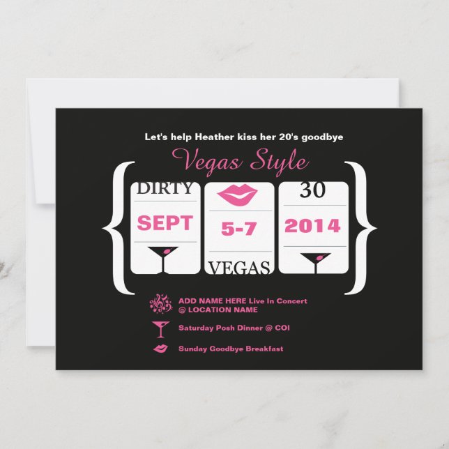 Invitation 30e Anniversaire Machine à sous (Devant)