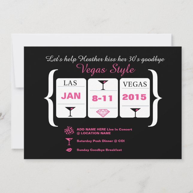 Invitation 30e Anniversaire Machine à sous (Devant)