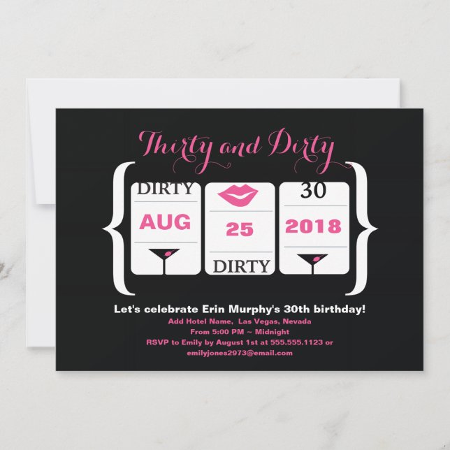 Invitation 30e Anniversaire Machine à sous (Devant)