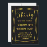 Invitation 30e anniversaire Moderne Simple Noir et Or Minimal<br><div class="desc">30e anniversaire Moderne Simple Noir et Or Minimal</div>