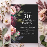 Invitation 30e anniversaire Moody moderne Bourgogne Blush Flo<br><div class="desc">Célébrez votre jalon avec une invitation moderne moody 30th anniversaire avec de riches fleurs bordeaux et rousses. Ce design élégant allie des tons profonds et dramatiques avec des accents doux et romantiques, parfaits pour créer une atmosphère sophistiquée et accueillante. L'étonnant aménagement fleuri apporte une touche de luxe, tandis que l'aménagement...</div>