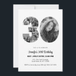 Invitation 30e anniversaire Numéro 30 photo Collage noir blan<br><div class="desc">Marquez trente ans de merveilleux souvenirs et des aventures avec ce captivant 30e anniversaire Numéro Photo Collage. Ce modèle personnalisable est le mélange parfait de créativité et de sentiment, vous permettant de créer un cadeau vraiment mémorable pour la journée spéciale de votre bien-aimé. Capturez l'essence d'années incroyables dans un seul...</div>