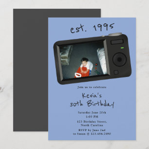 Invitation 30e anniversaire photo vintage 90's années 1990 ga