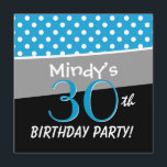 Invitation 30e anniversaire Polka Dot Motif pour elle<br><div class="desc">Ce design de pois est une façon amusante mais élégante pour les invitations de fêter leur 30e anniversaire. Tout le texte est entièrement personnalisable. Vous pouvez expérimenter différents types de papier en cliquant sur l'onglet "Options d'invitation" dans le coin supérieur droit. Je vous recommande le papier métallique hué de glace...</div>