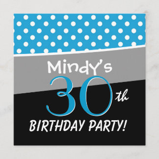 Invitation 30e anniversaire Polka Dot Motif pour elle