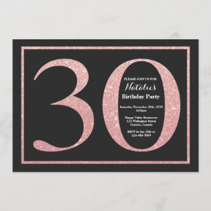 Invitation 30e anniversaire Rose Pink Gold Parties scintillan