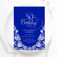 30e Anniversaire Roses Bleu Royal Argent