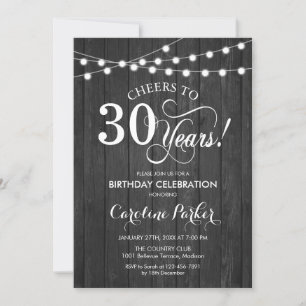 Invitation 30e anniversaire - Rustic Grey Motif